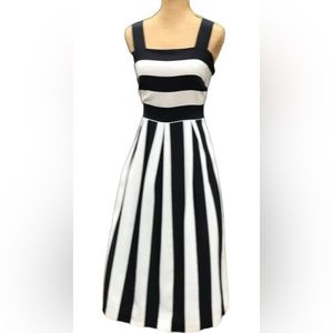 Garnet Hill Black and White Striped Dress